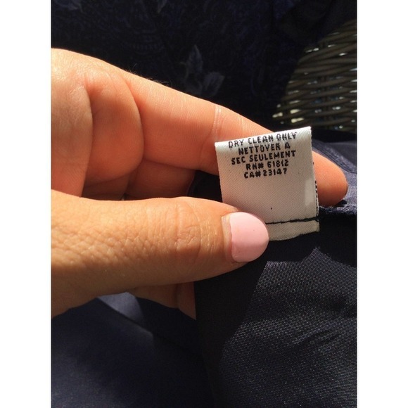 Talbots womens midi dress tie neck 8 blue floral chiffon wedding formal modest - Picture 14 of 15